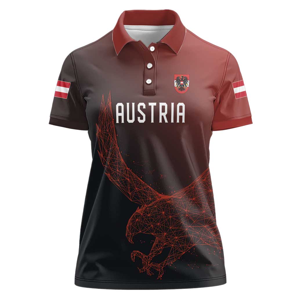 Custom World Football 2026 Austria Women Polo Shirt Das Team Go Champions Red Version