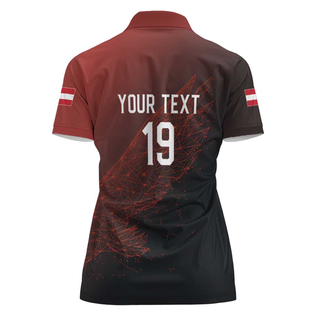 Custom World Football 2026 Austria Women Polo Shirt Das Team Go Champions Red Version