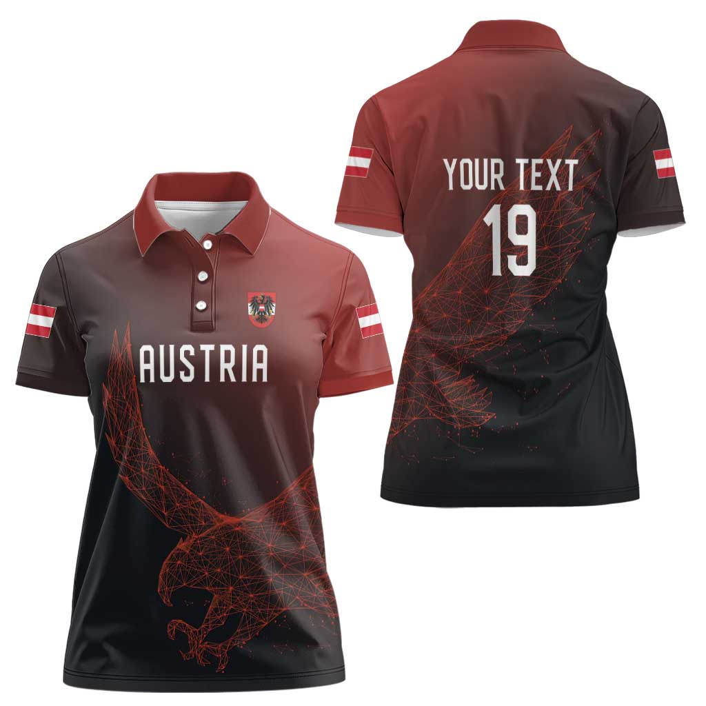 Custom World Football 2026 Austria Women Polo Shirt Das Team Go Champions Red Version