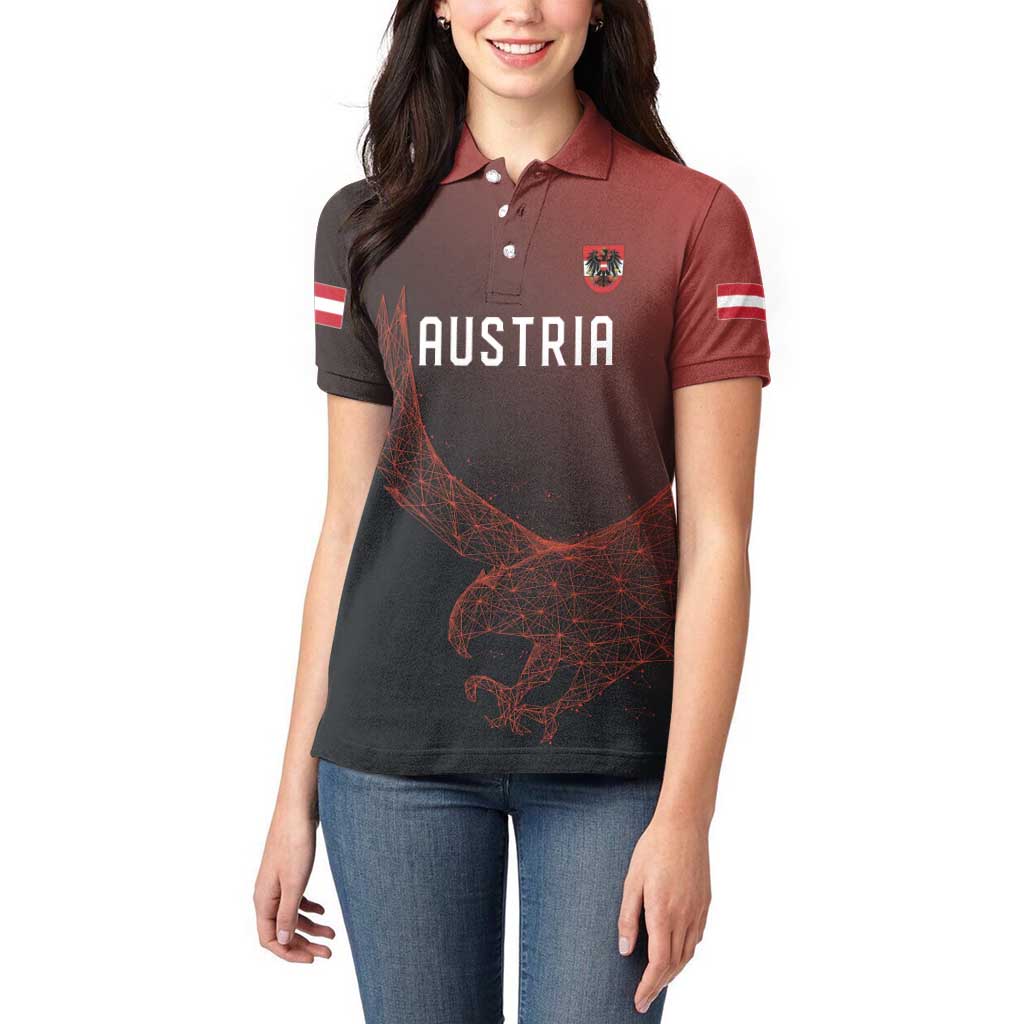 Custom World Football 2026 Austria Women Polo Shirt Das Team Go Champions Red Version