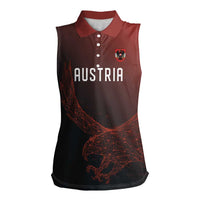 Custom World Football 2026 Austria Women Sleeveless Polo Shirt Das Team Go Champions Red Version