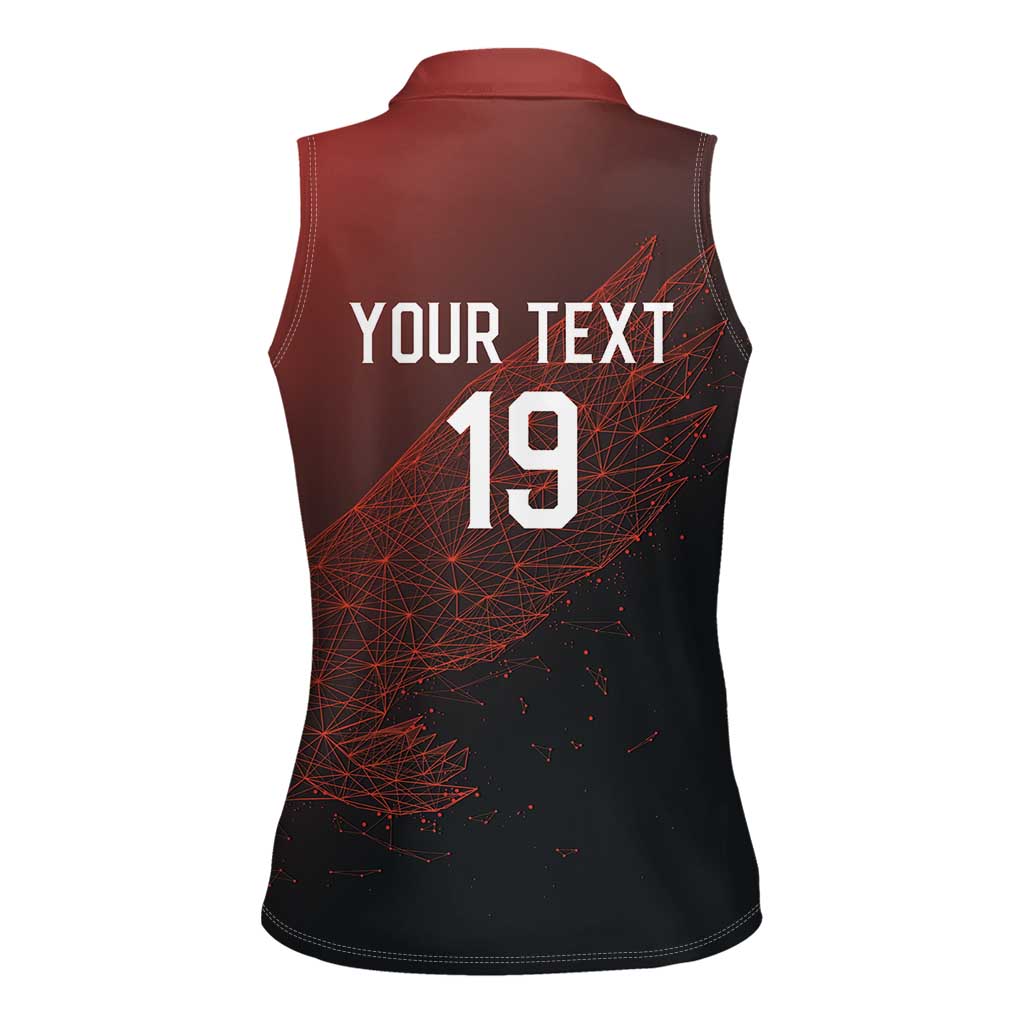 Custom World Football 2026 Austria Women Sleeveless Polo Shirt Das Team Go Champions Red Version