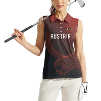 Custom World Football 2026 Austria Women Sleeveless Polo Shirt Das Team Go Champions Red Version