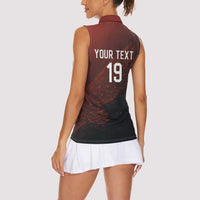Custom World Football 2026 Austria Women Sleeveless Polo Shirt Das Team Go Champions Red Version