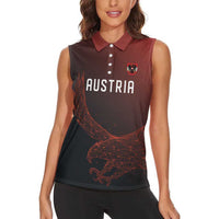 Custom World Football 2026 Austria Women Sleeveless Polo Shirt Das Team Go Champions Red Version