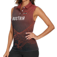 Custom World Football 2026 Austria Women Sleeveless Polo Shirt Das Team Go Champions Red Version