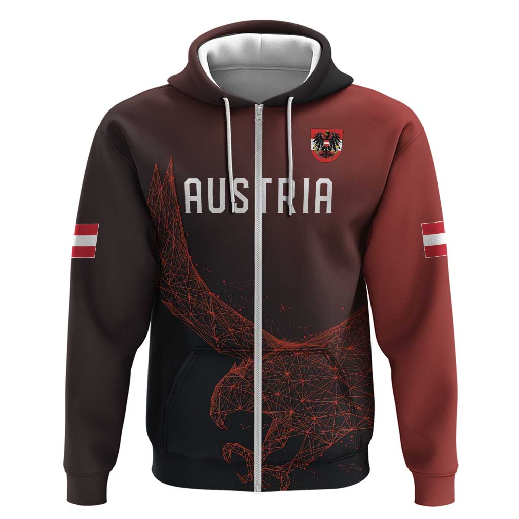 Custom World Football 2026 Austria Zip Hoodie Das Team Go Champions Red Version
