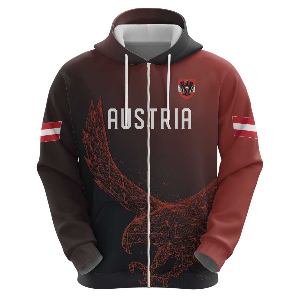 Custom World Football 2026 Austria Zip Hoodie Das Team Go Champions Red Version