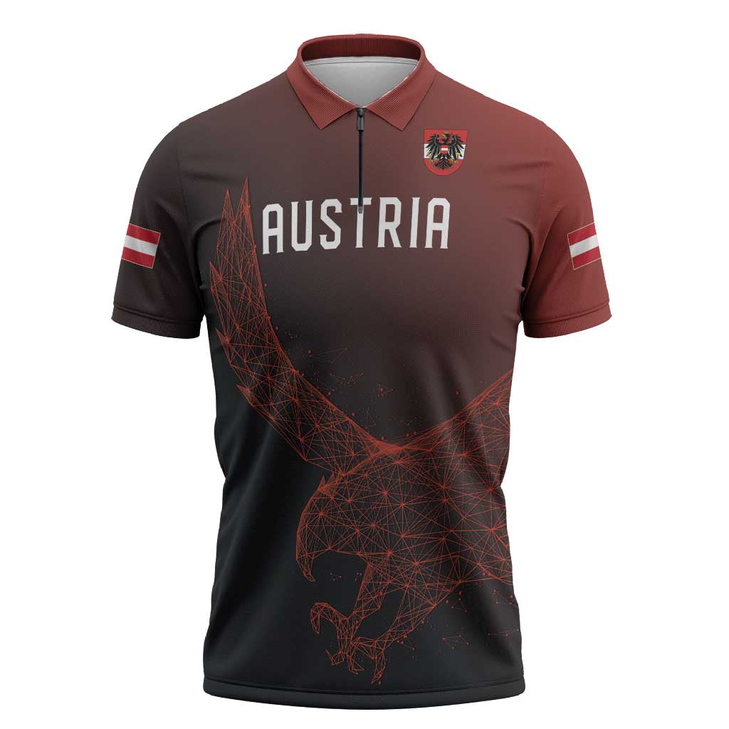 Custom World Football 2026 Austria Zipper Polo Shirt Das Team Go Champions Red Version
