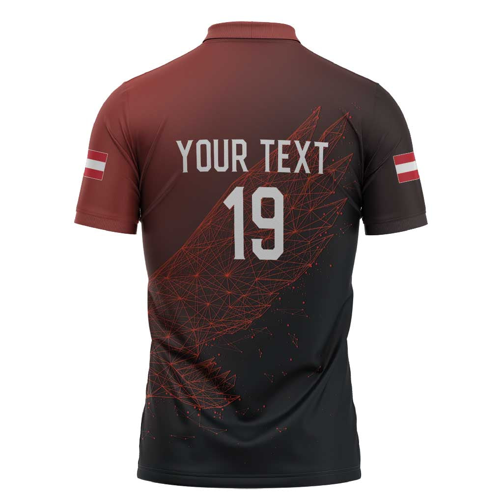 Custom World Football 2026 Austria Zipper Polo Shirt Das Team Go Champions Red Version