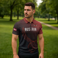 Custom World Football 2026 Austria Zipper Polo Shirt Das Team Go Champions Red Version