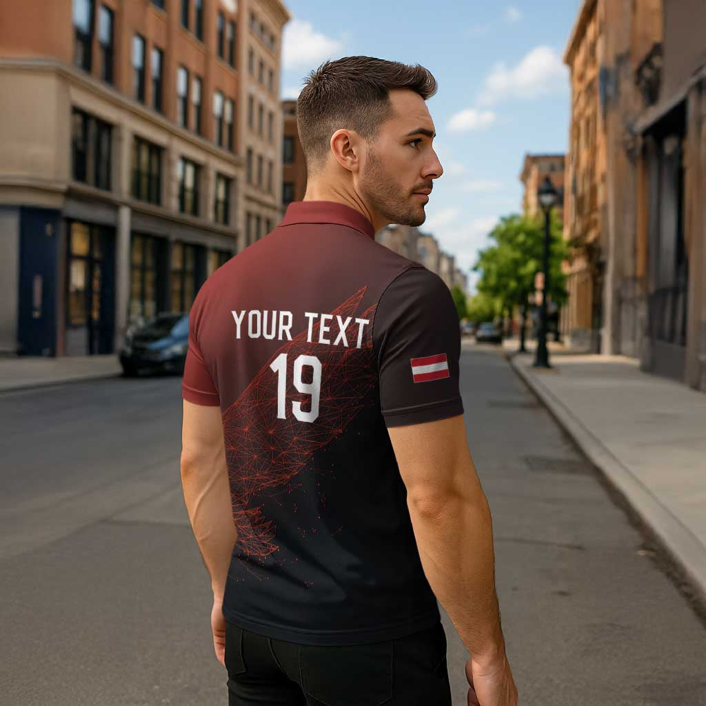 Custom World Football 2026 Austria Zipper Polo Shirt Das Team Go Champions Red Version
