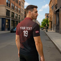Custom World Football 2026 Austria Zipper Polo Shirt Das Team Go Champions Red Version