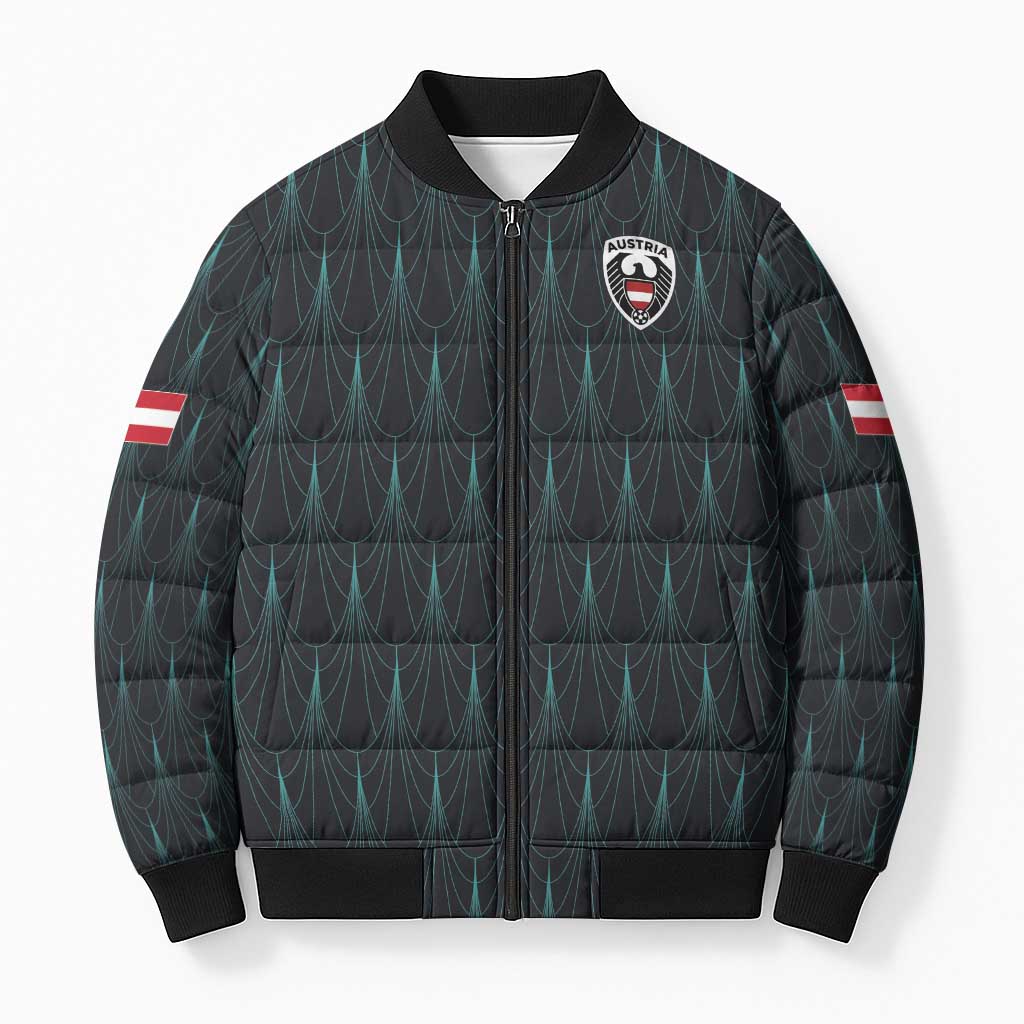Custom World Football 2026 Austria Bomber Puffer Jacket Das Team Eagle Wing Style