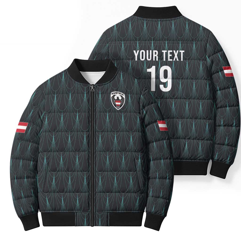 Custom World Football 2026 Austria Bomber Puffer Jacket Das Team Eagle Wing Style