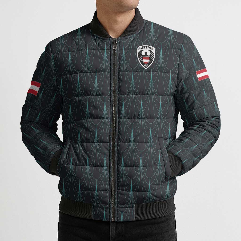 Custom World Football 2026 Austria Bomber Puffer Jacket Das Team Eagle Wing Style