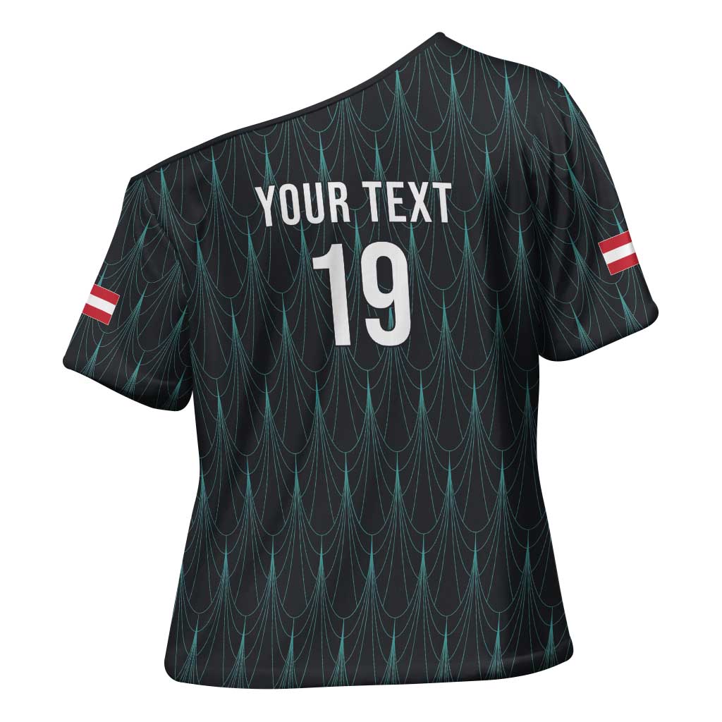 Custom World Football 2026 Austria Cross Shoulder Shirt Das Team Eagle Wing Style
