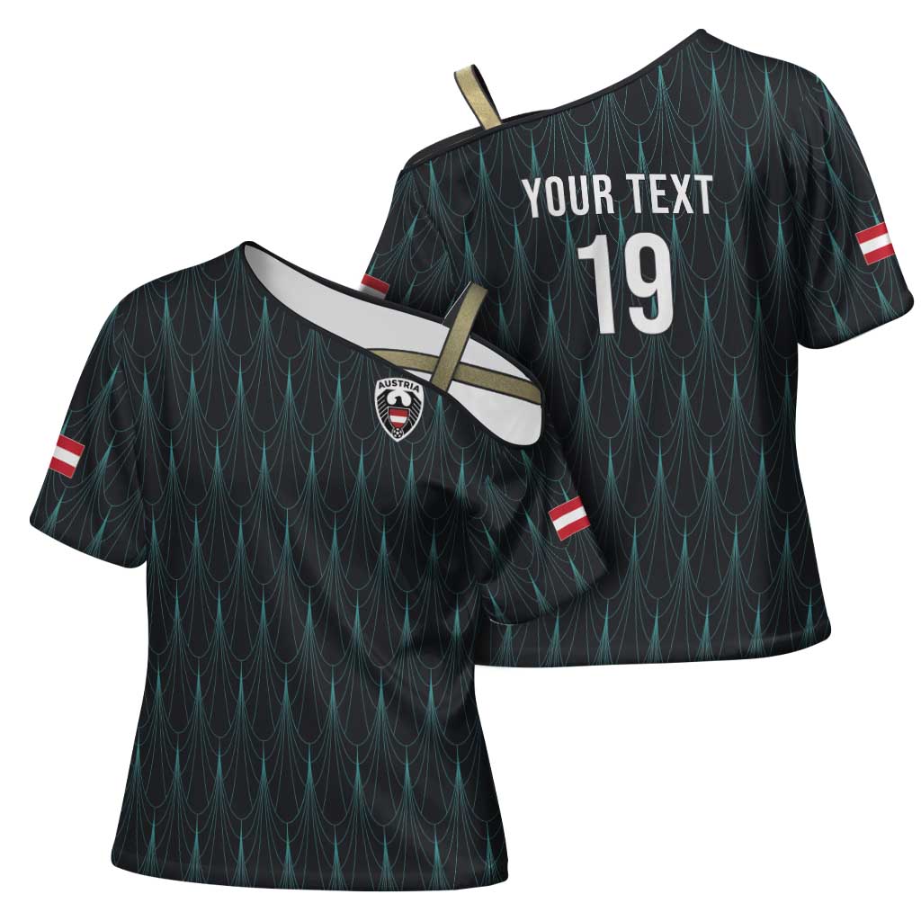 Custom World Football 2026 Austria Cross Shoulder Shirt Das Team Eagle Wing Style