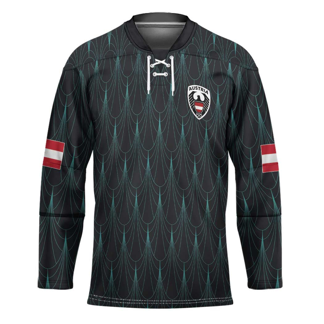 Custom World Football 2026 Austria Hockey Jersey Das Team Eagle Wing Style