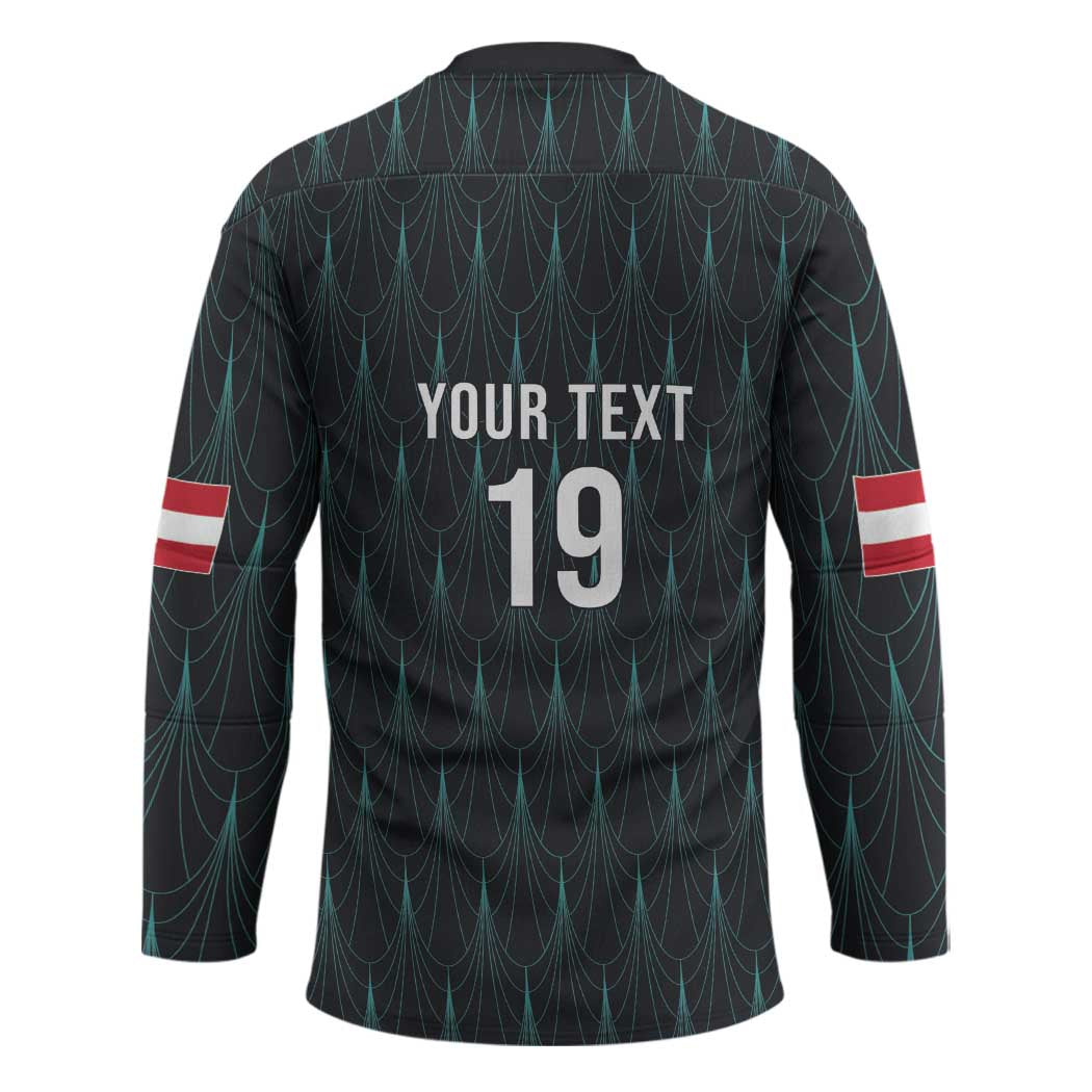 Custom World Football 2026 Austria Hockey Jersey Das Team Eagle Wing Style