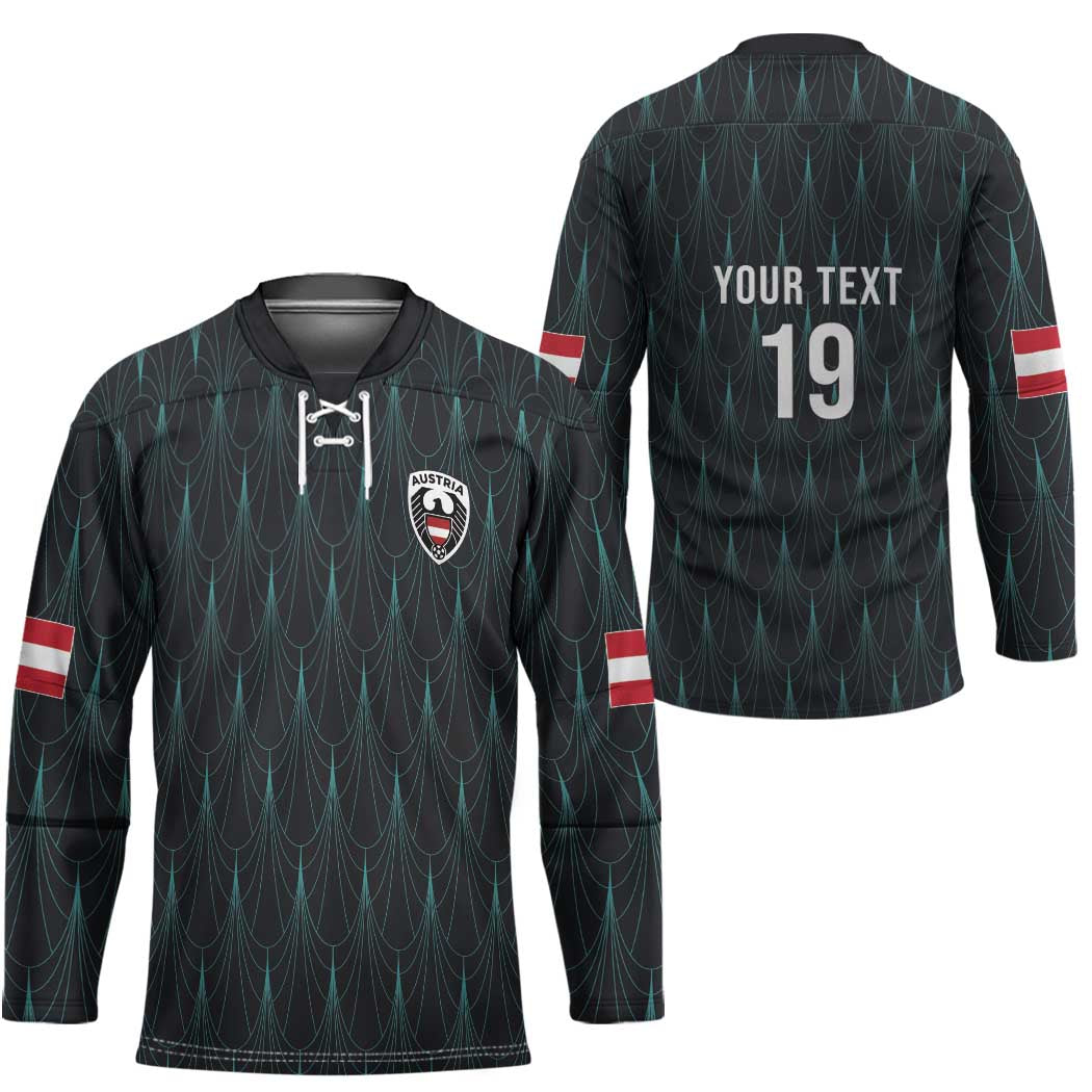 Custom World Football 2026 Austria Hockey Jersey Das Team Eagle Wing Style