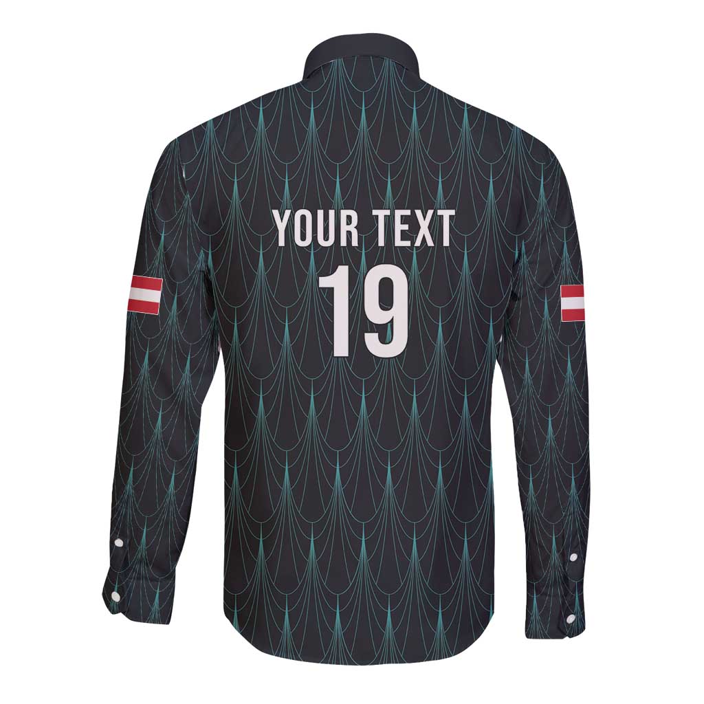 Custom World Football 2026 Austria Long Sleeve Button Shirt Das Team Eagle Wing Style