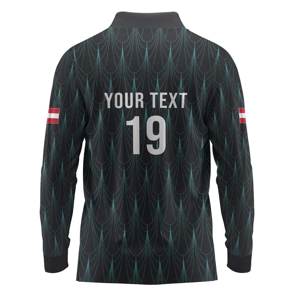 Custom World Football 2026 Austria Long Sleeve Polo Shirt Das Team Eagle Wing Style