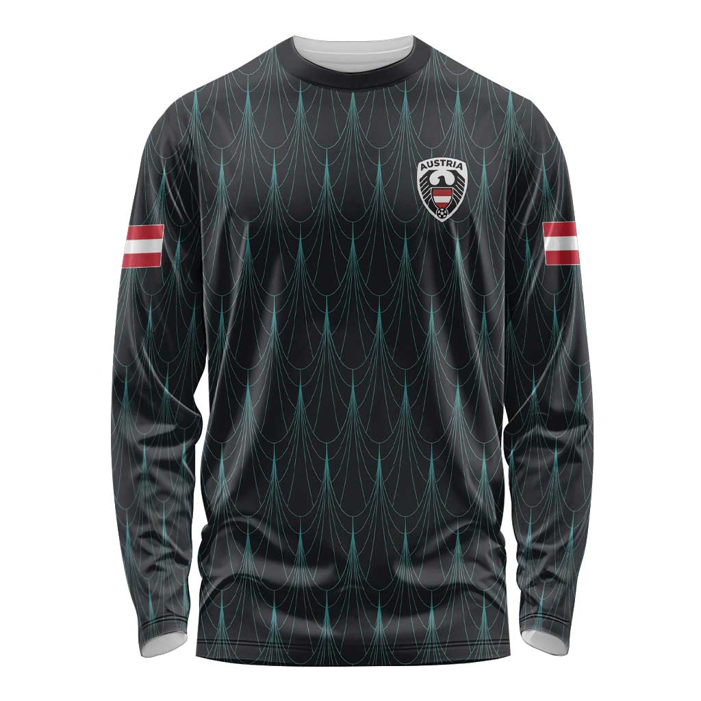 Custom World Football 2026 Austria Long Sleeve Shirt Das Team Eagle Wing Style