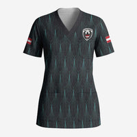 Custom World Football 2026 Austria Scrub Top Das Team Eagle Wing Style