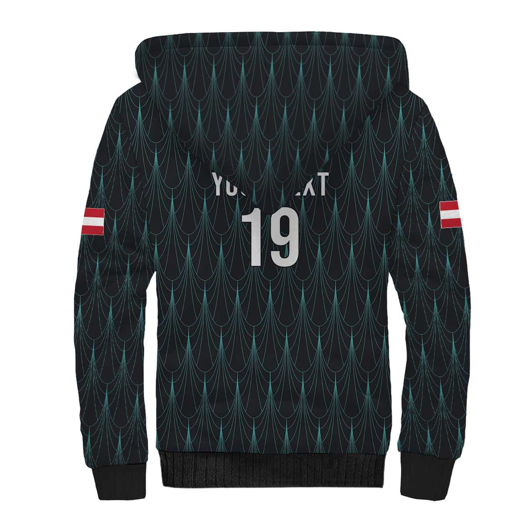 Custom World Football 2026 Austria Sherpa Hoodie Das Team Eagle Wing Style