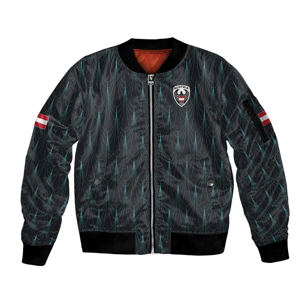 Custom World Football 2026 Austria Sleeve Zip Bomber Jacket Das Team Eagle Wing Style
