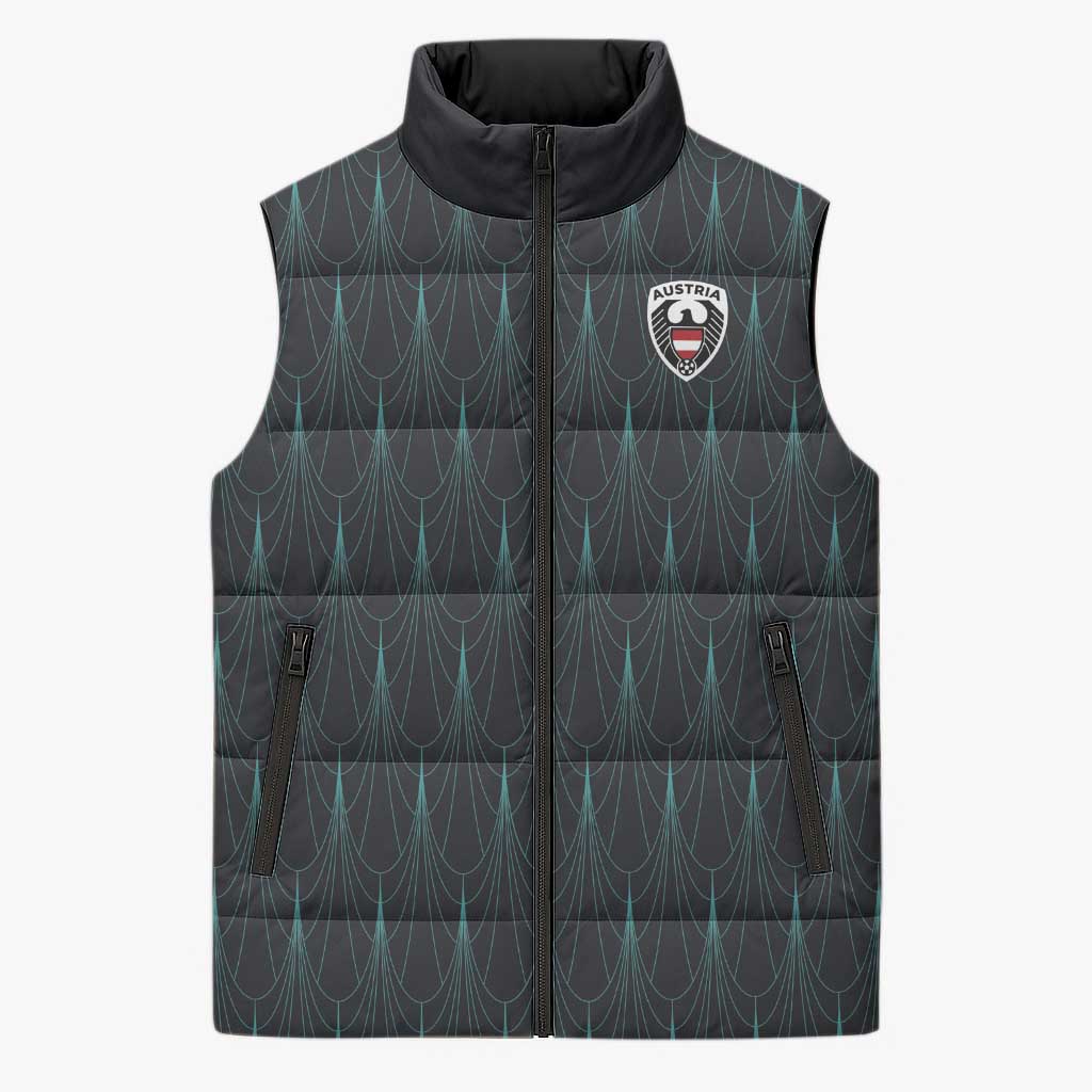 Custom World Football 2026 Austria Sleeveless Puffer Jacket Das Team Eagle Wing Style