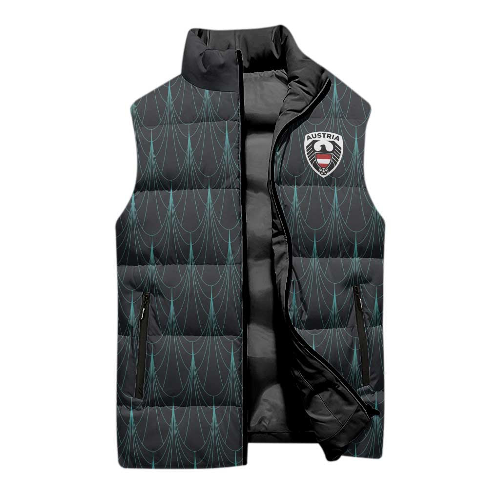Custom World Football 2026 Austria Sleeveless Puffer Jacket Das Team Eagle Wing Style