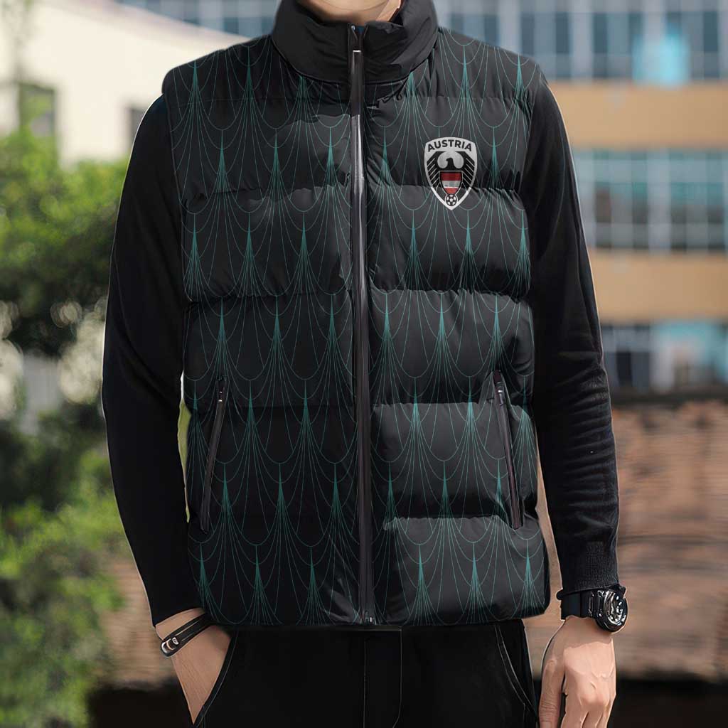 Custom World Football 2026 Austria Sleeveless Puffer Jacket Das Team Eagle Wing Style