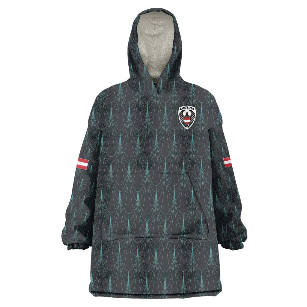 Custom World Football 2026 Austria Wearable Blanket Hoodie Das Team Eagle Wing Style