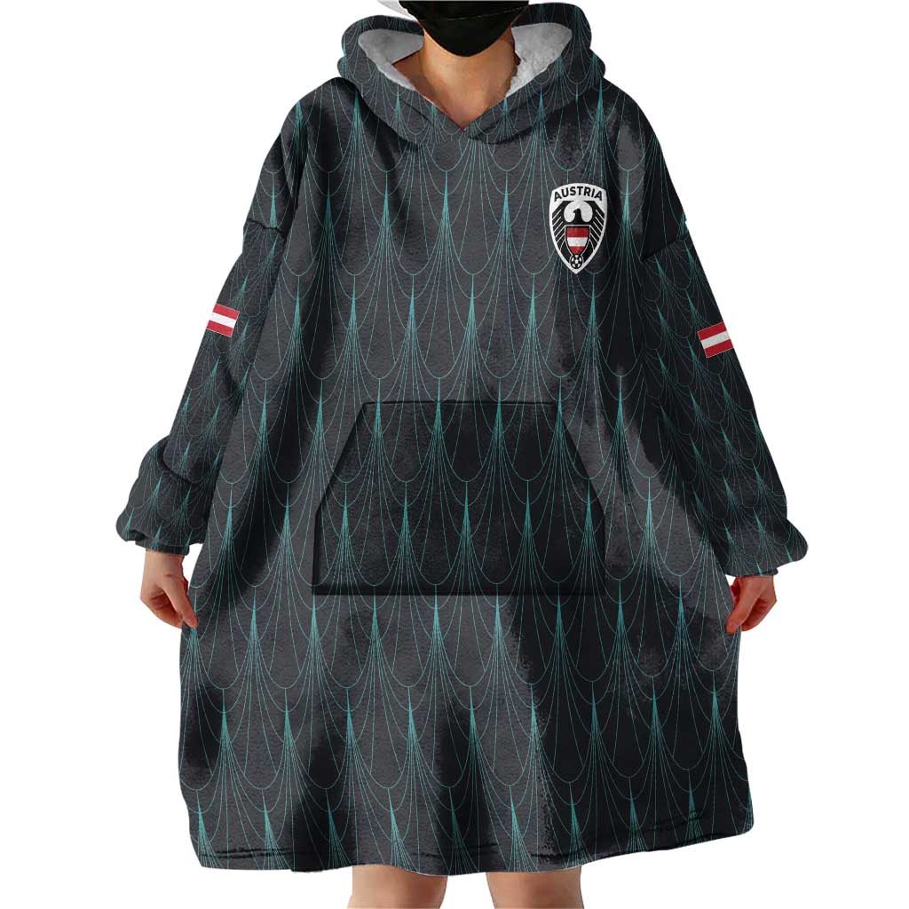 Custom World Football 2026 Austria Wearable Blanket Hoodie Das Team Eagle Wing Style