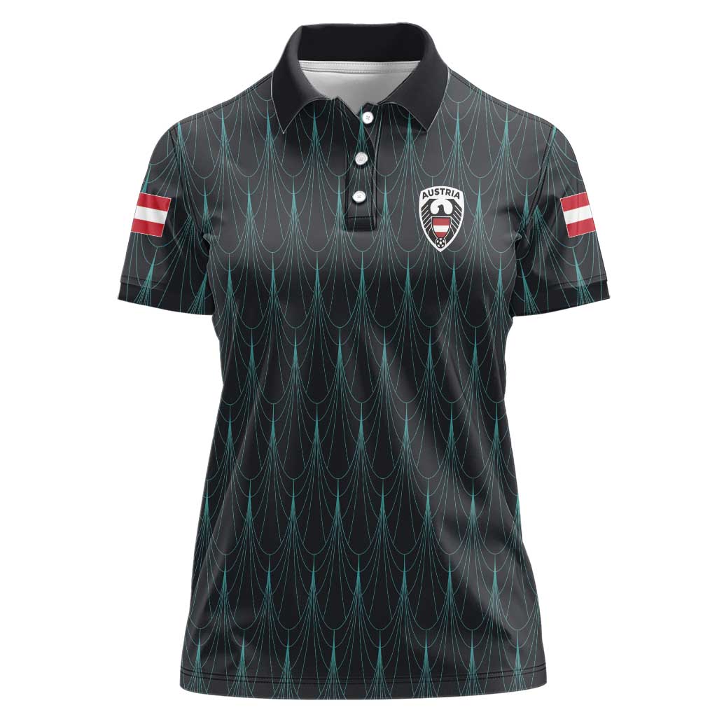 Custom World Football 2026 Austria Women Polo Shirt Das Team Eagle Wing Style
