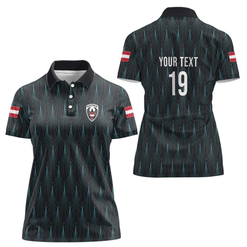 Custom World Football 2026 Austria Women Polo Shirt Das Team Eagle Wing Style