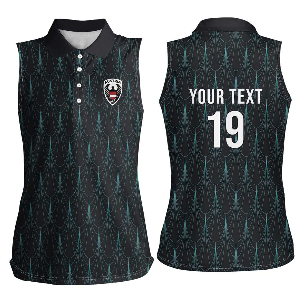 Custom World Football 2026 Austria Women Sleeveless Polo Shirt Das Team Eagle Wing Style