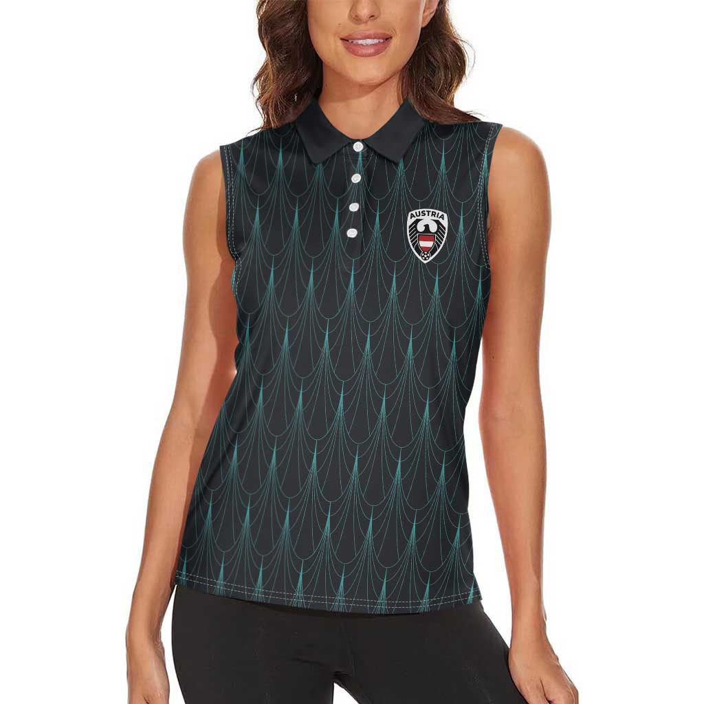 Custom World Football 2026 Austria Women Sleeveless Polo Shirt Das Team Eagle Wing Style