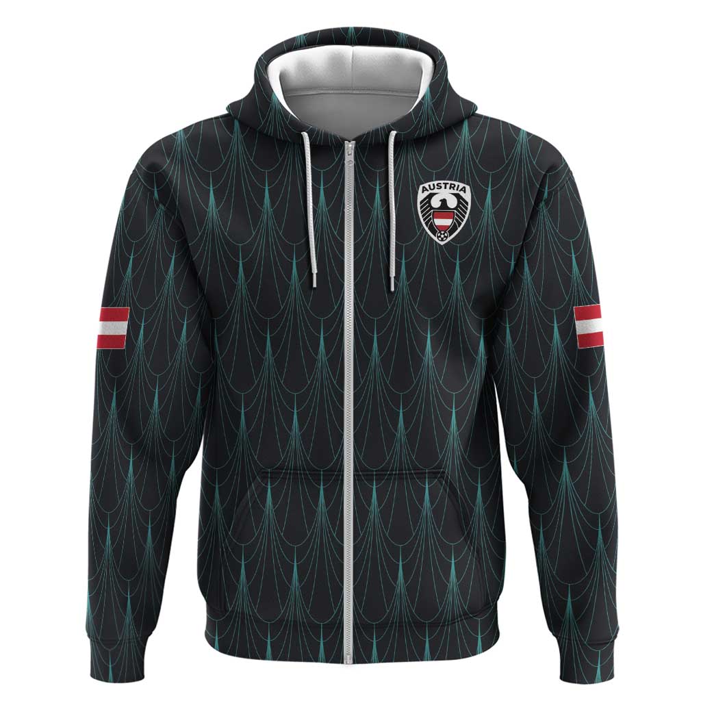 Custom World Football 2026 Austria Zip Hoodie Das Team Eagle Wing Style
