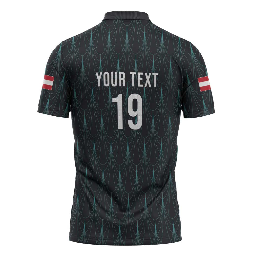 Custom World Football 2026 Austria Zipper Polo Shirt Das Team Eagle Wing Style