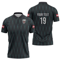 Custom World Football 2026 Austria Zipper Polo Shirt Das Team Eagle Wing Style