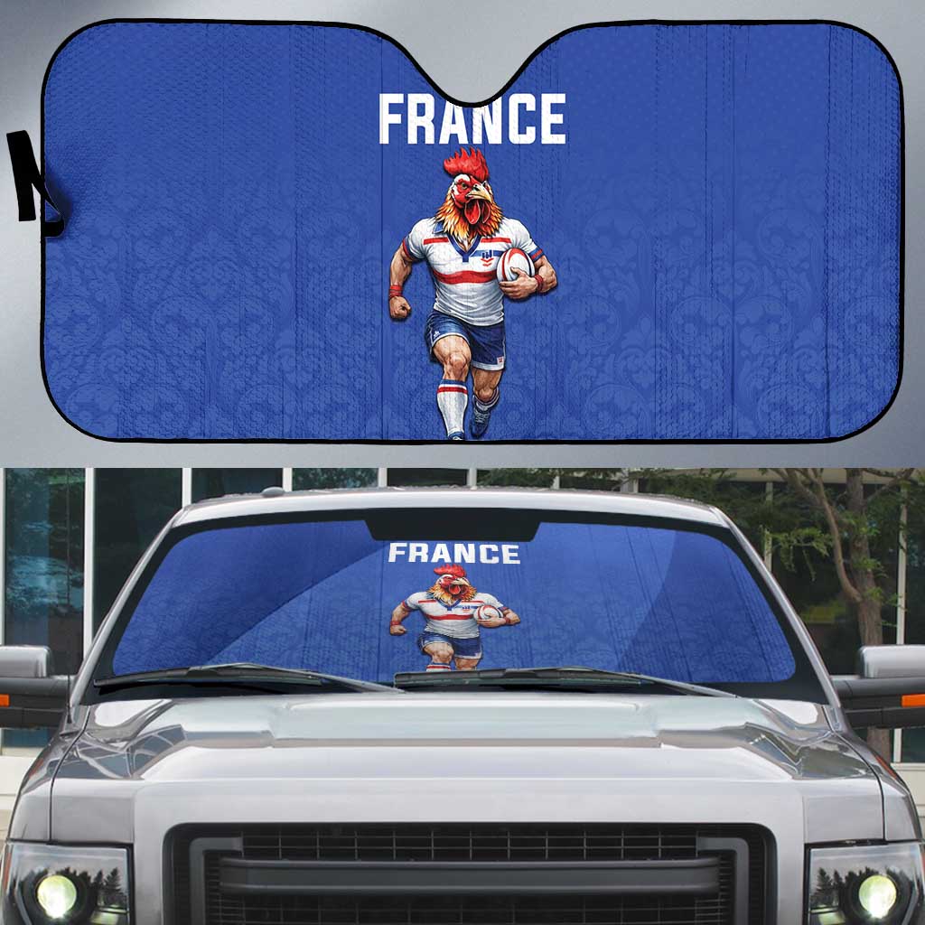 Rugby France Auto Sun Shade XV de France Gallic Rooster Mascot