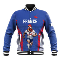 Custom Rugby France Baseball Jacket XV de France Gallic Rooster Mascot