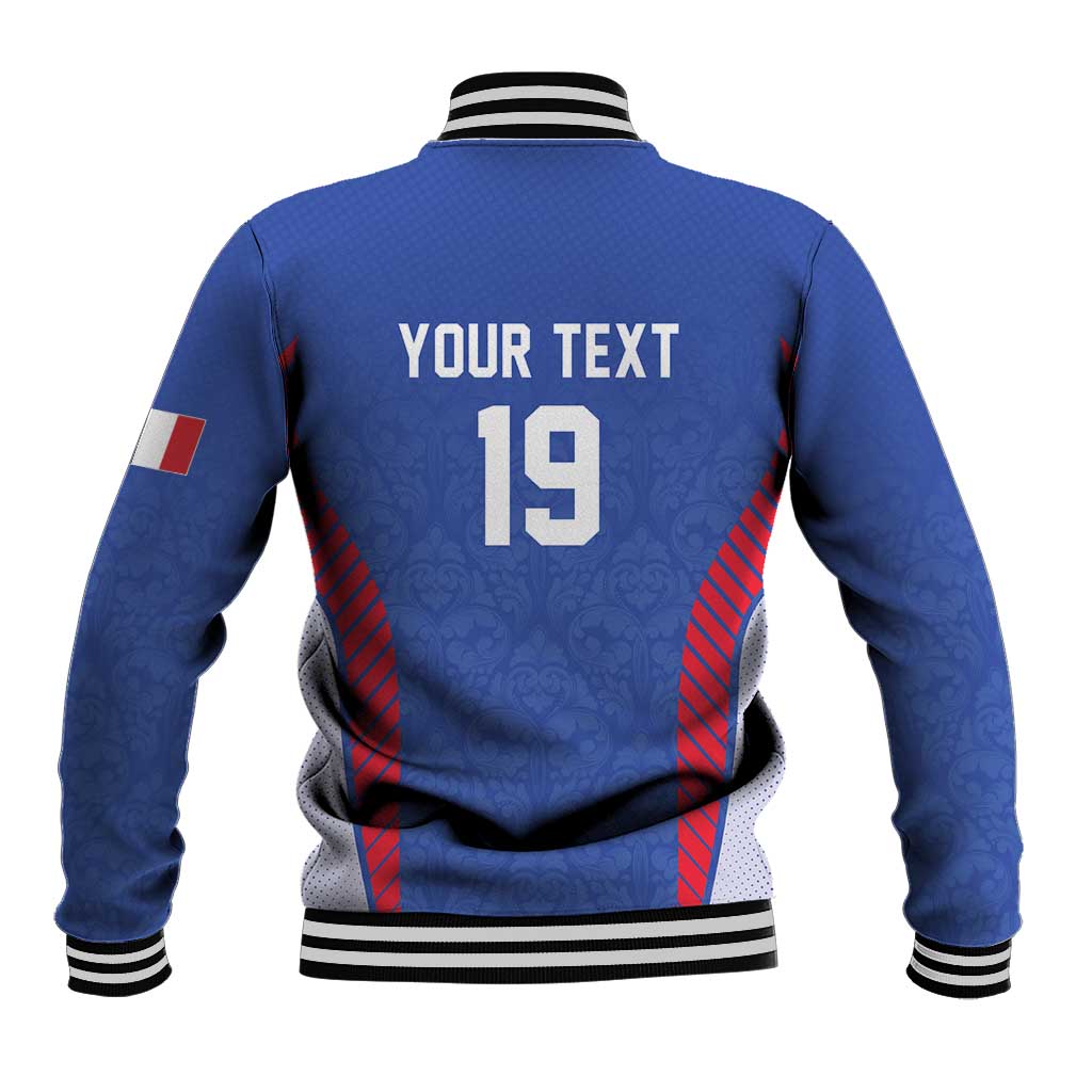 Custom Rugby France Baseball Jacket XV de France Gallic Rooster Mascot
