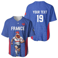 Custom Rugby France Baseball Jersey XV de France Gallic Rooster Mascot