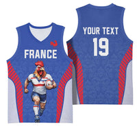 Custom Rugby France Basketball Jersey XV de France Gallic Rooster Mascot