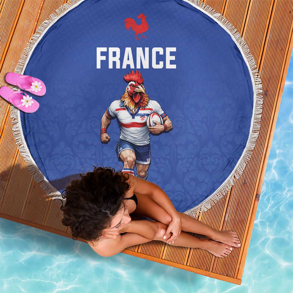 Rugby France Beach Blanket XV de France Gallic Rooster Mascot