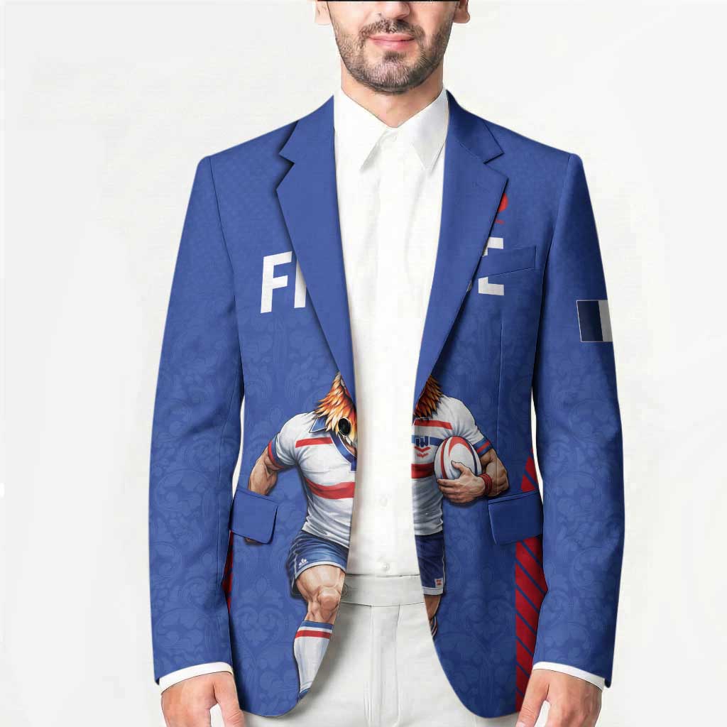 Custom Rugby France Blazer XV de France Gallic Rooster Mascot